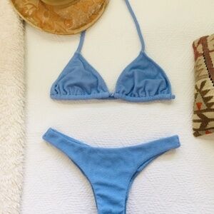 Agua de Luxe Blue Brazilian Bikini Top & Bottom